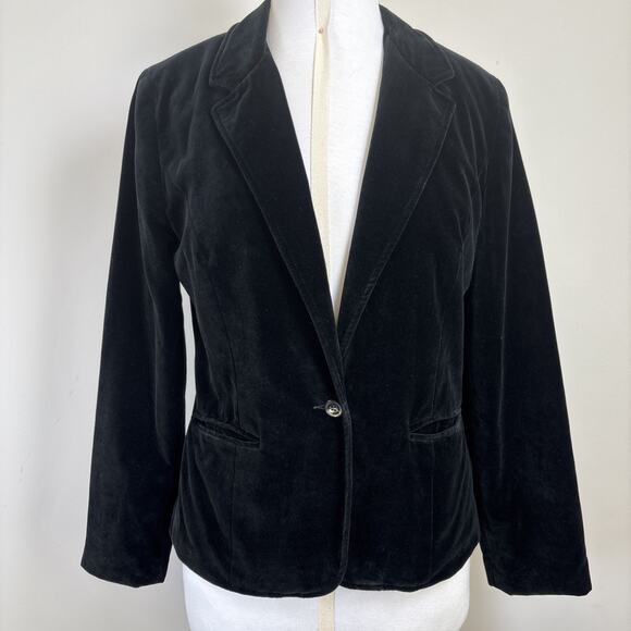 80's Black Velvet Blazer Goth Dark Academia Cos Cob S - Picture 1 of 15